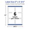 Avery TrueBlock Matte White Paper Labels, 3" x 3-3/4" Rectangle